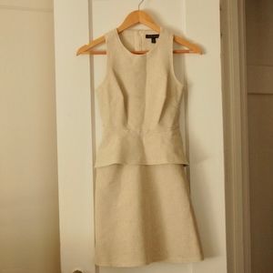 Banana Republic Linen Blend Peplum Dress White